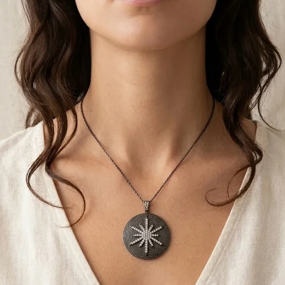 Cubic Zirconia Star Necklace Chain - Picture 2 of 5